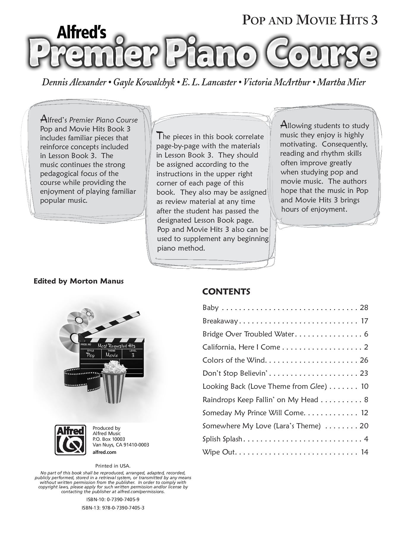 Alfred's Premier Piano Course, Pop and Movie Hits 3