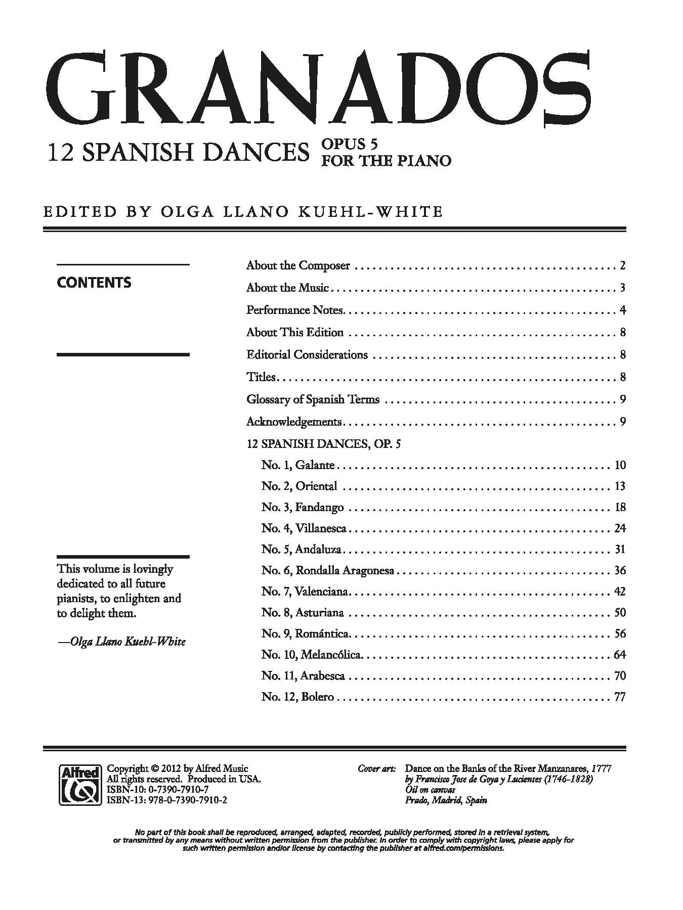 Granados: 12 Spanish Dances, Opus 5