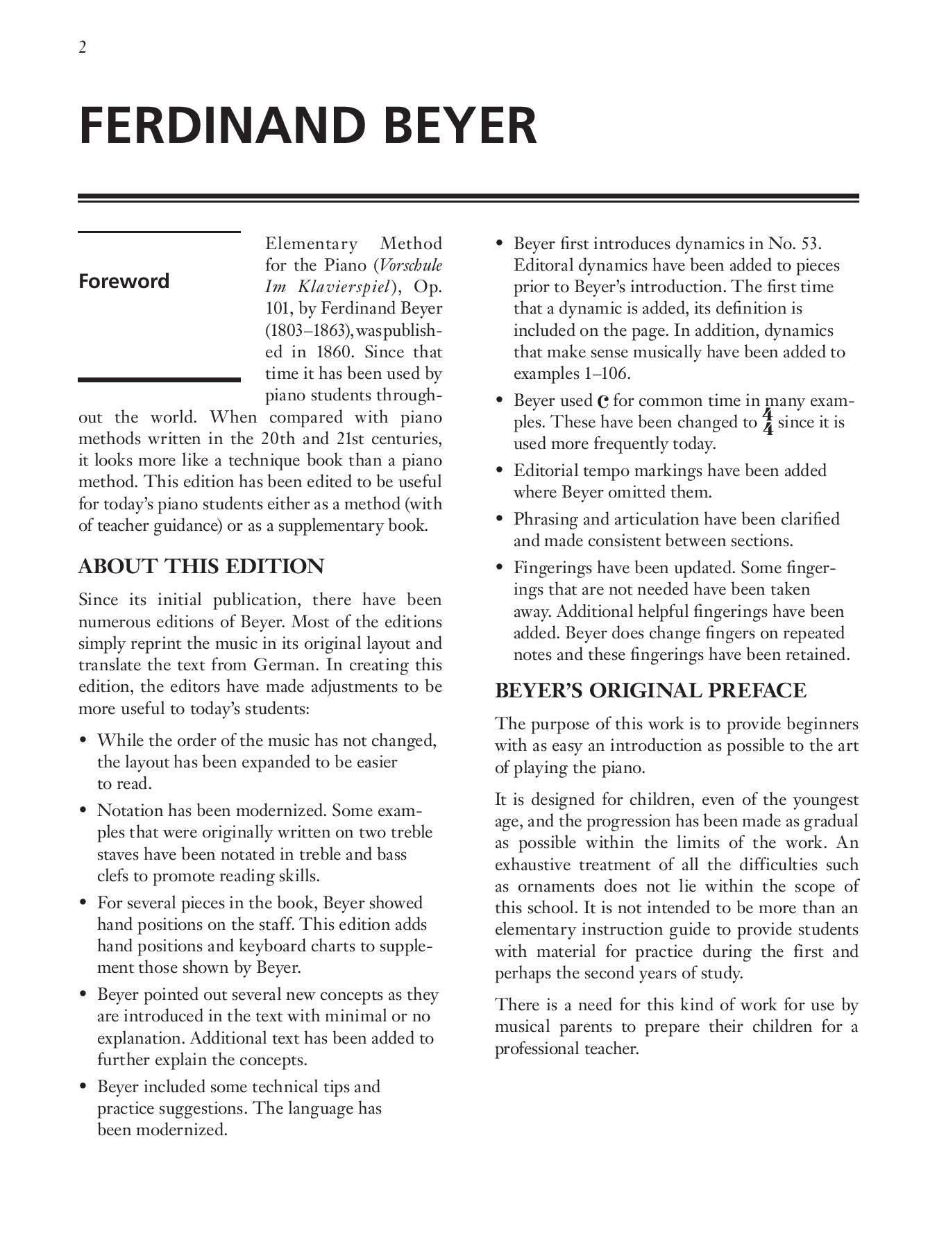 Beyer: Elementary Method for the Piano Op. 101