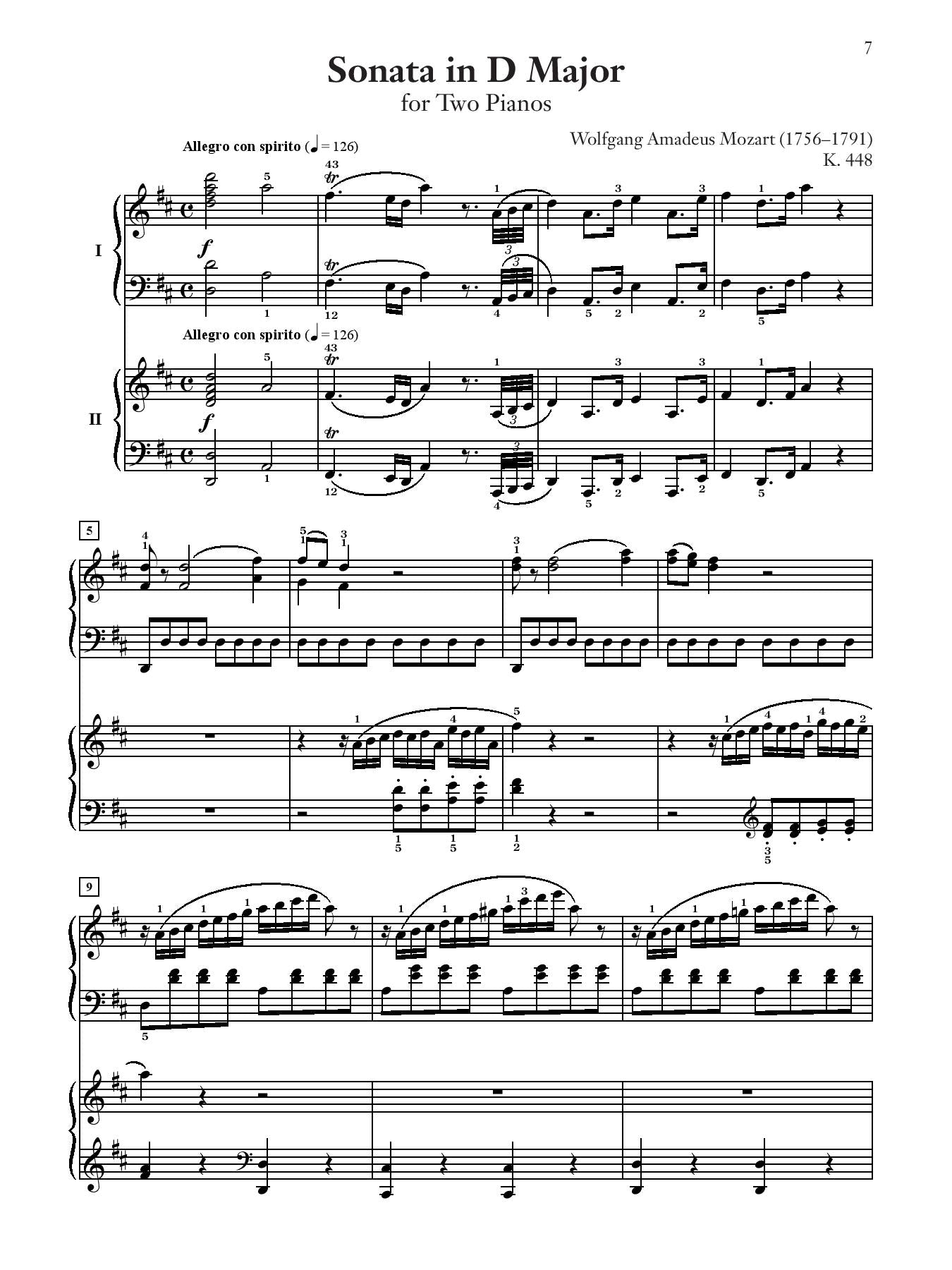 Mozart: Sonata in D Major, K. 448