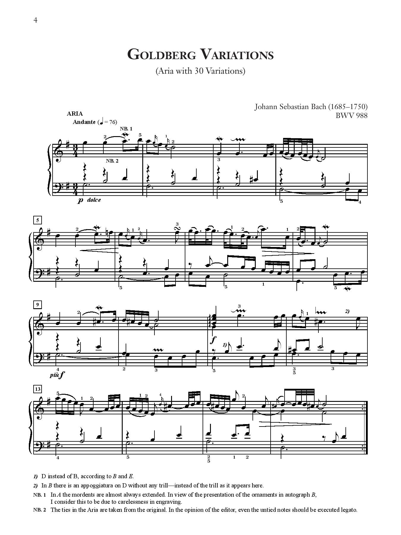 J. S. Bach: Goldberg Variations, BWV 988