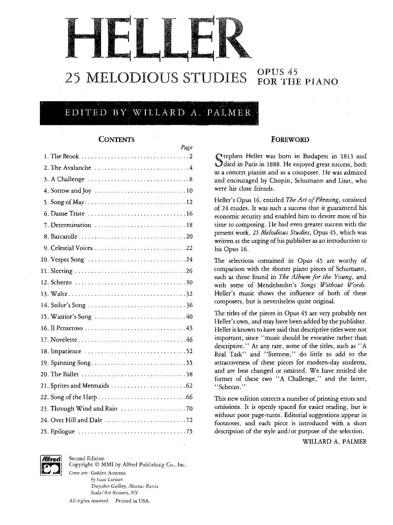 Heller: Melodious Studies (Complete)