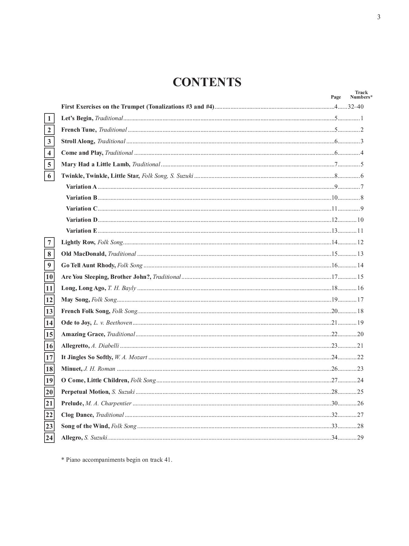 Suzuki Trumpet School, Volume 1, Piano Accompaniment