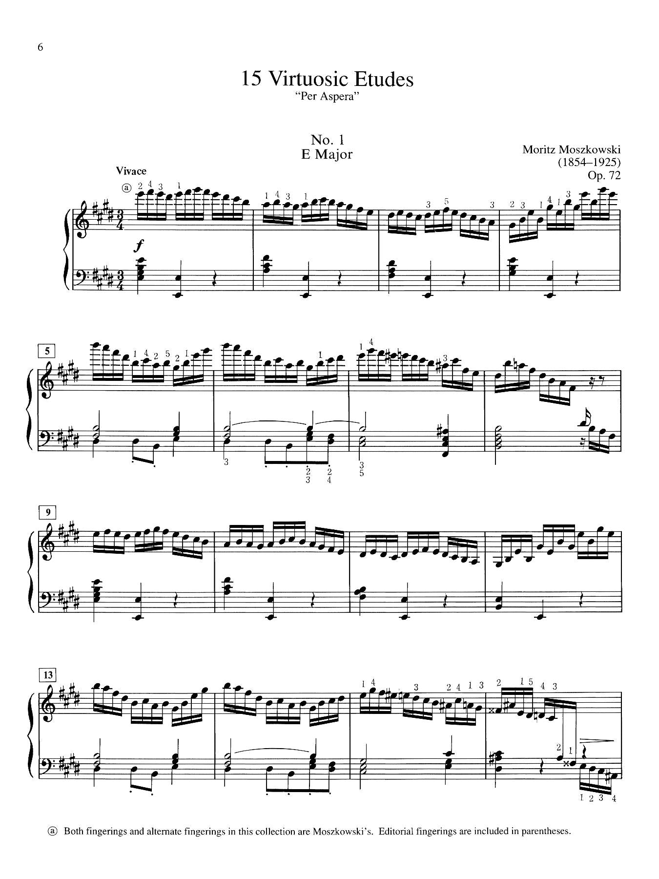 Moszkowski: 15 Virtuosic Etudes, "Per Aspera," Op. 72