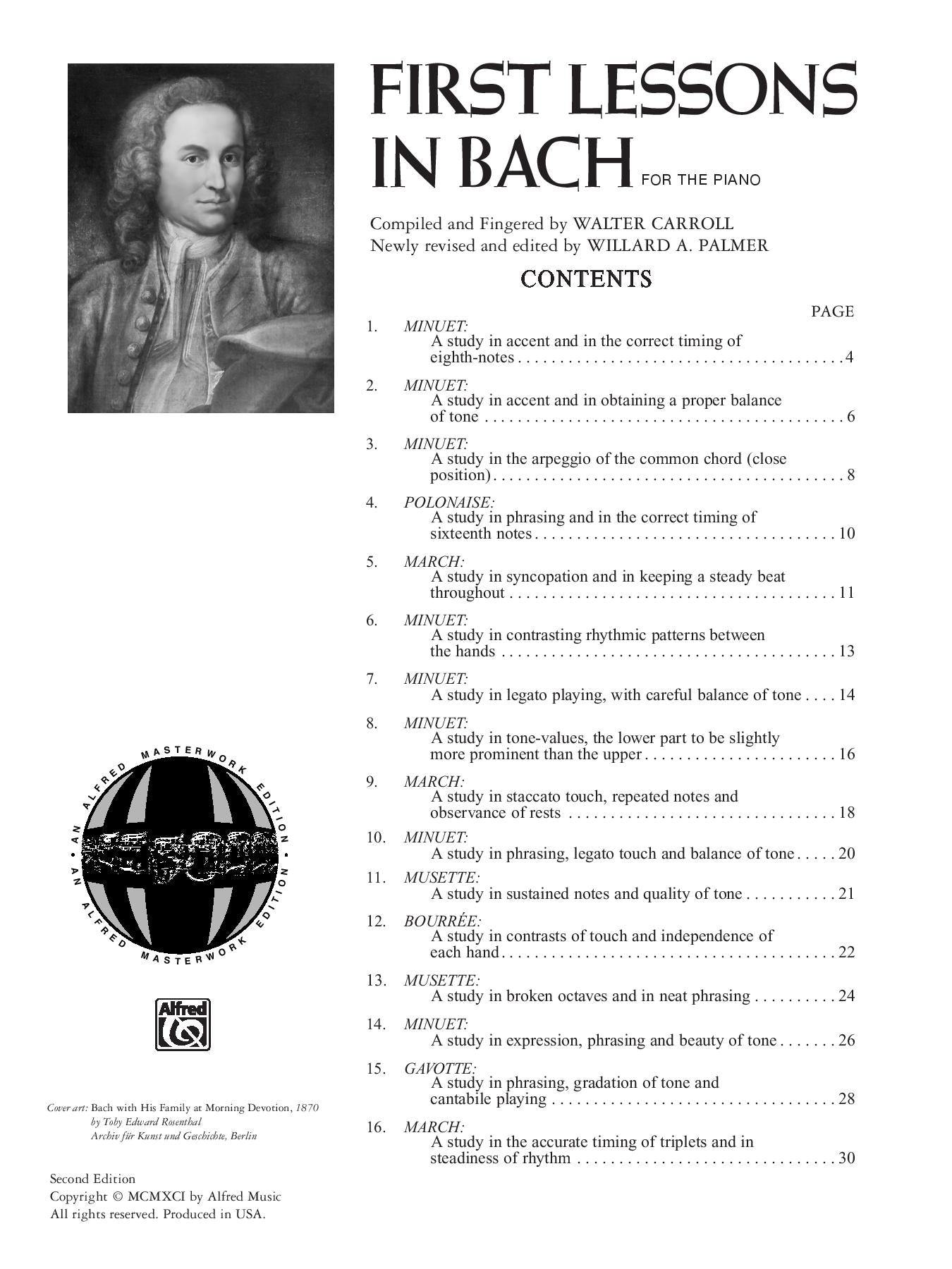 First Lessons in Bach for the Piano