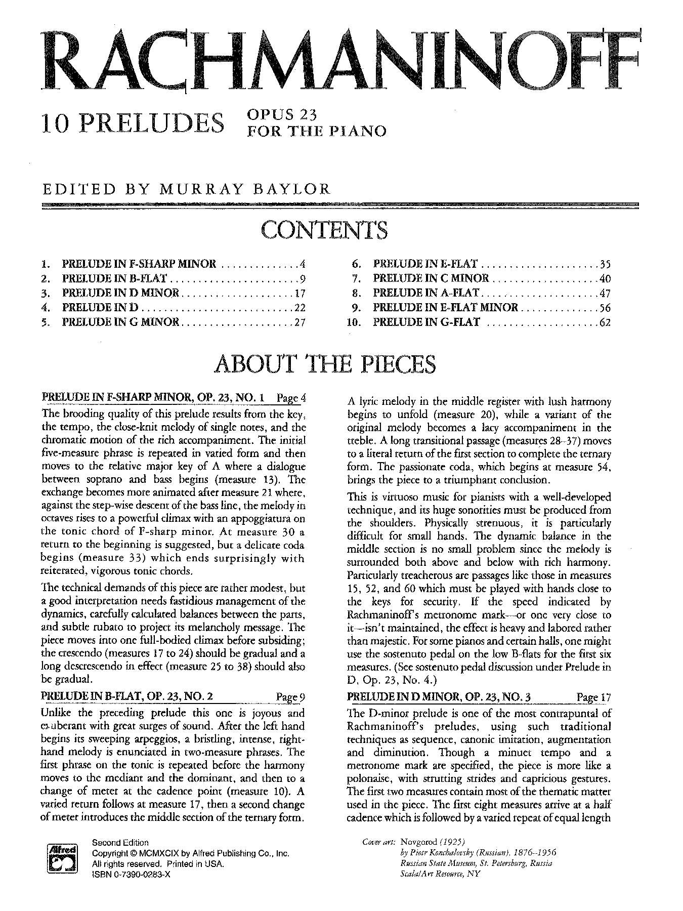 Rachmaninoff: Preludes, Opus 23