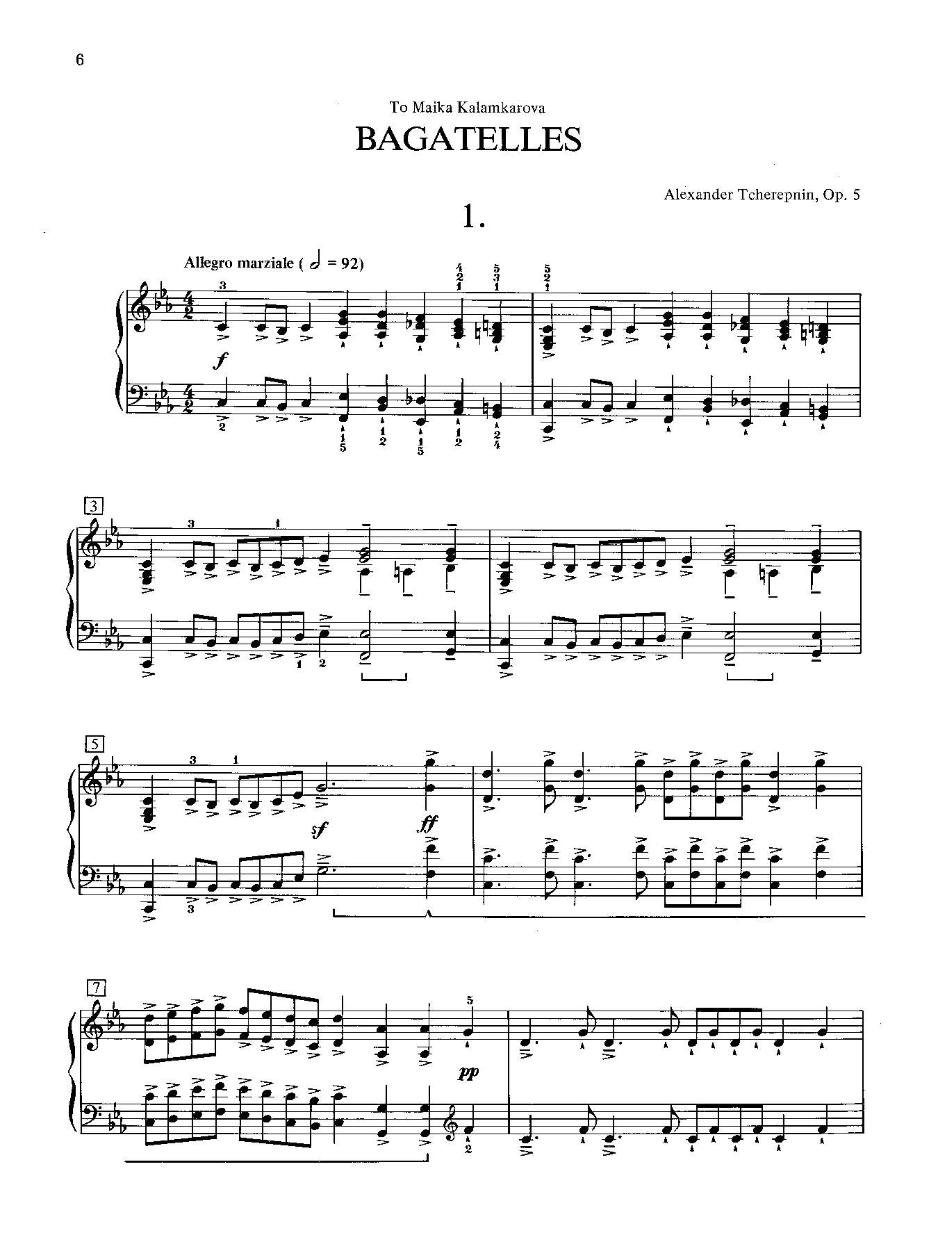 Tcherepnin: Bagatelles, Opus 5