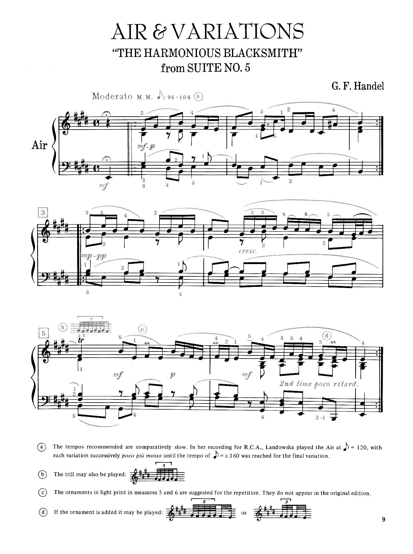 Handel: Air & Variations ("The Harmonious Blacksmith")