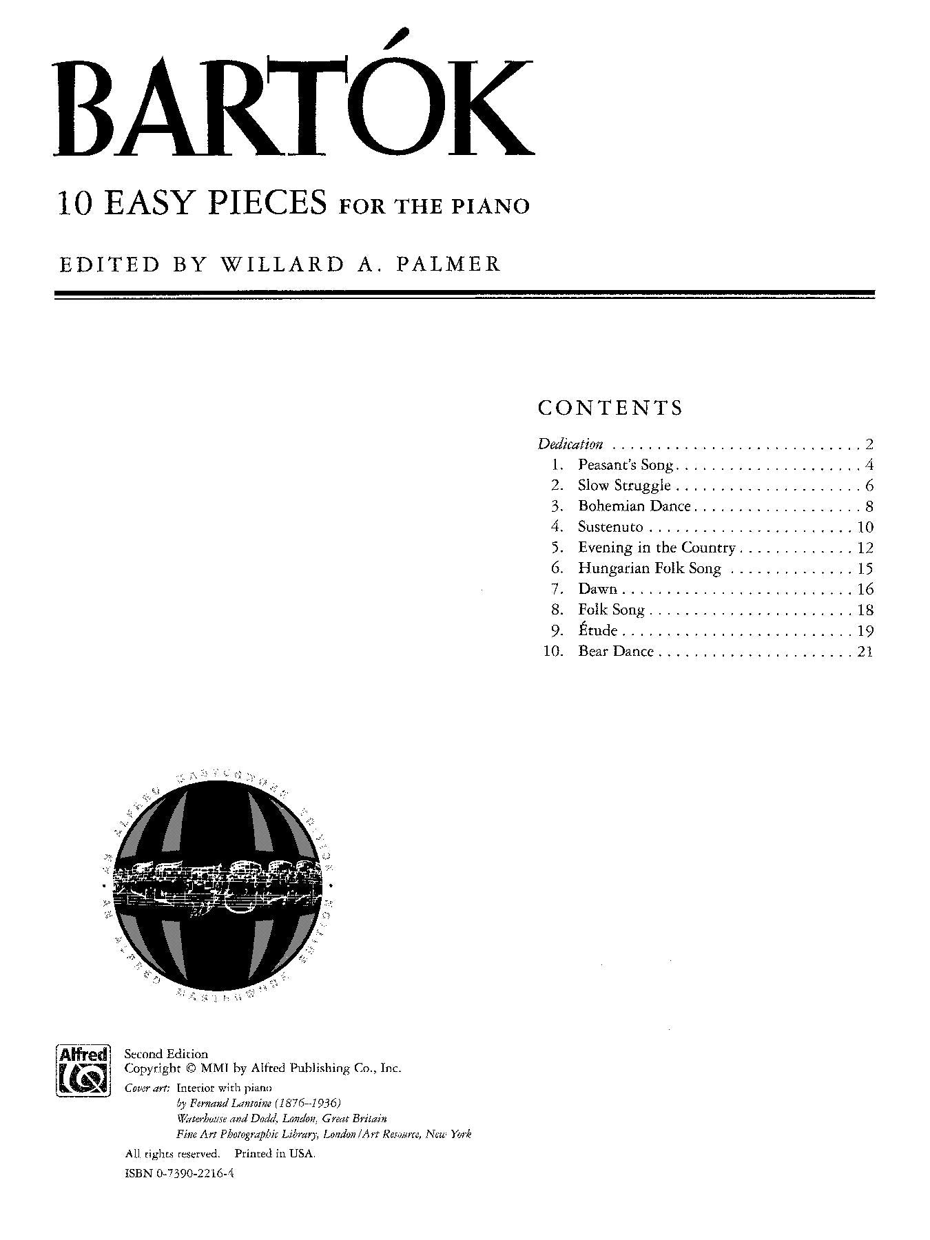 Bartók: 10 Easy Pieces