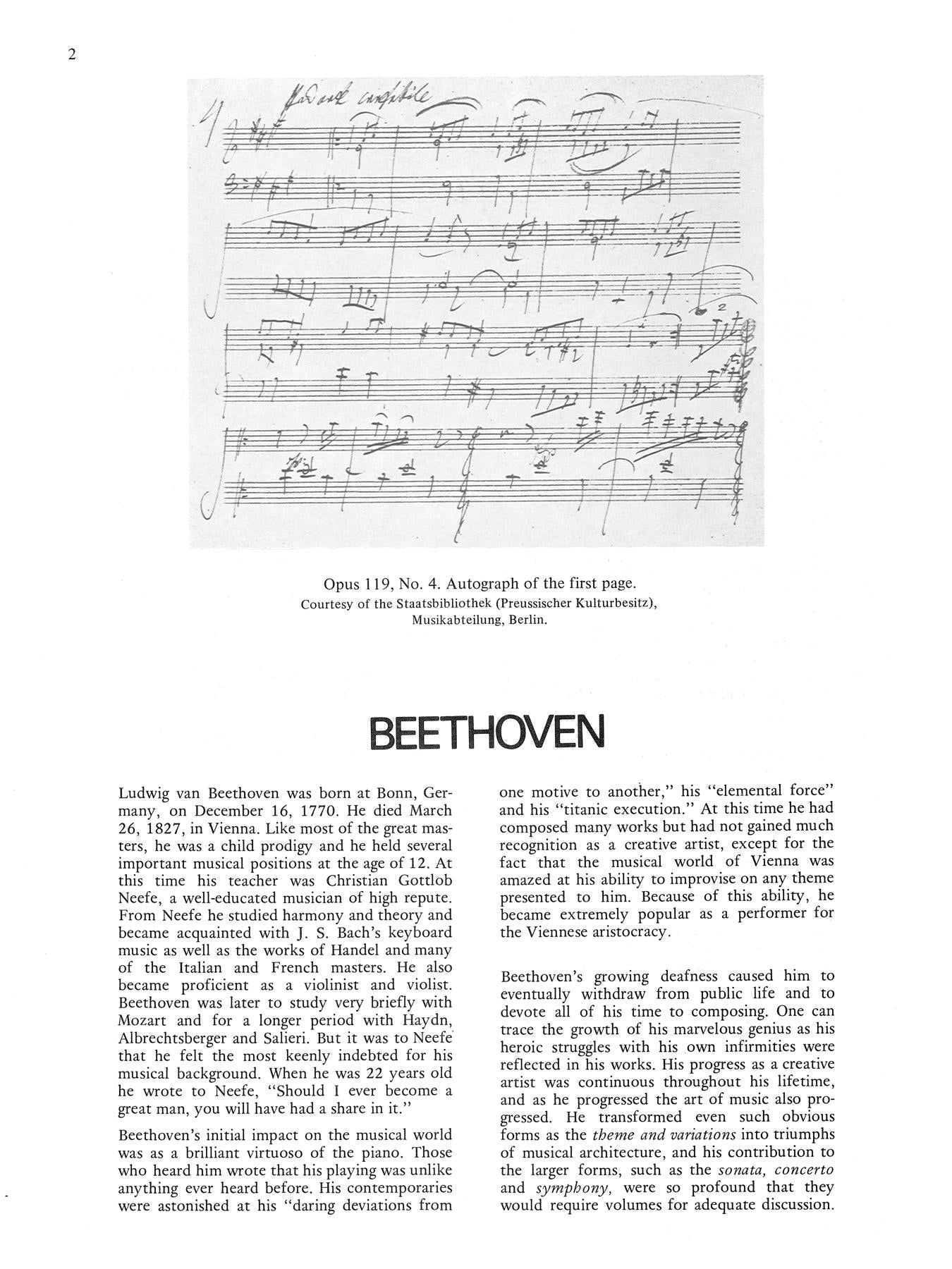 Beethoven: Eleven Bagatelles, Opus 119 for the Piano
