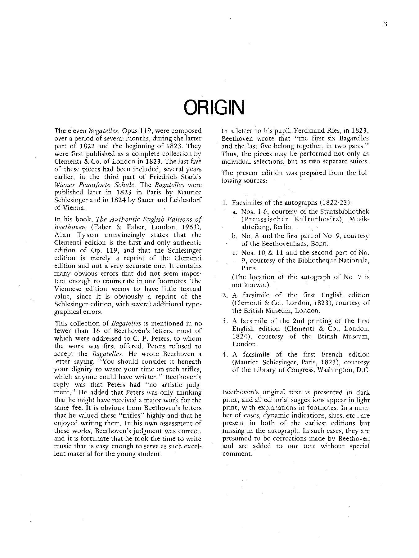 Beethoven: Eleven Bagatelles, Opus 119 for the Piano