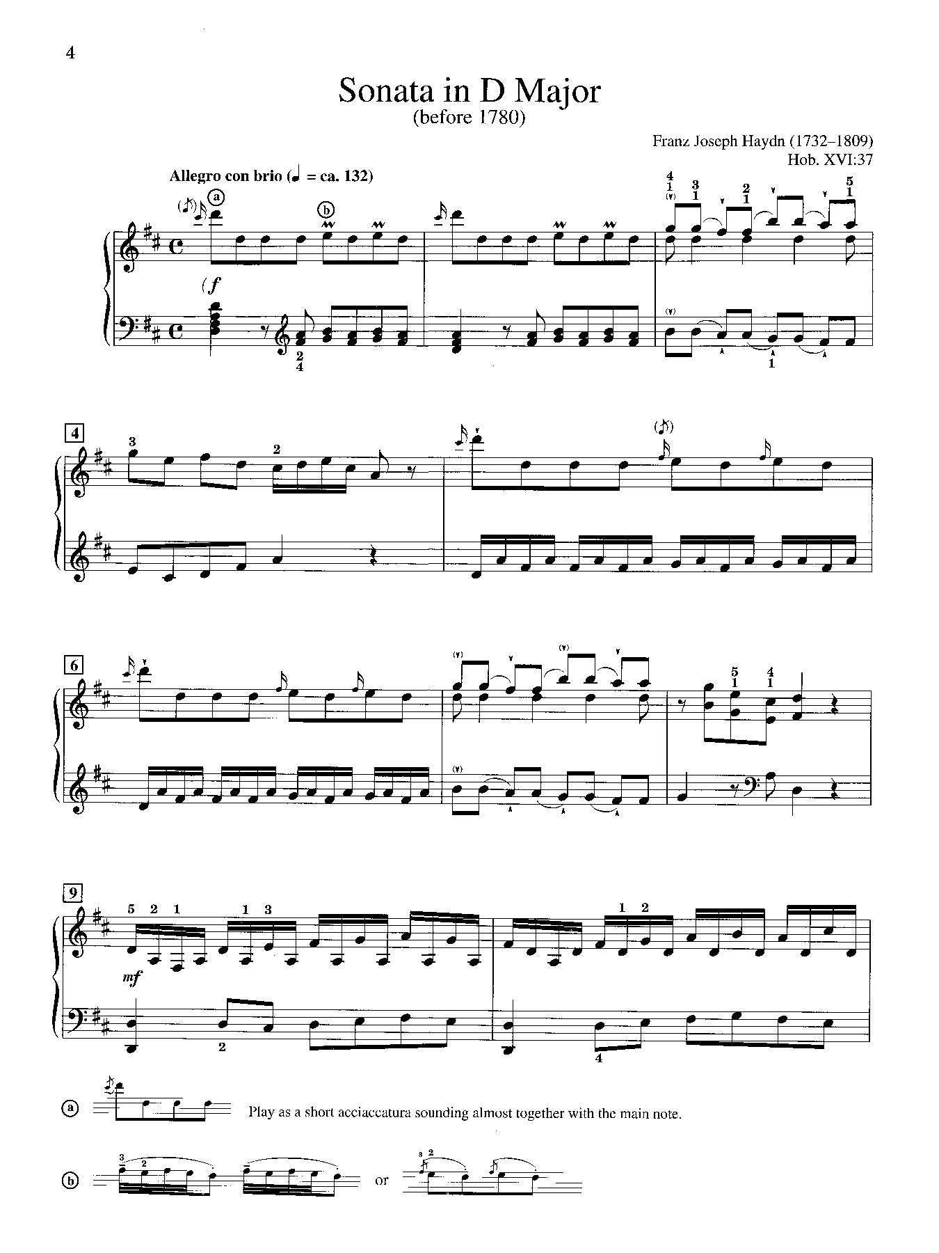 Haydn: Sonata in D Major, Hob. XVI/37