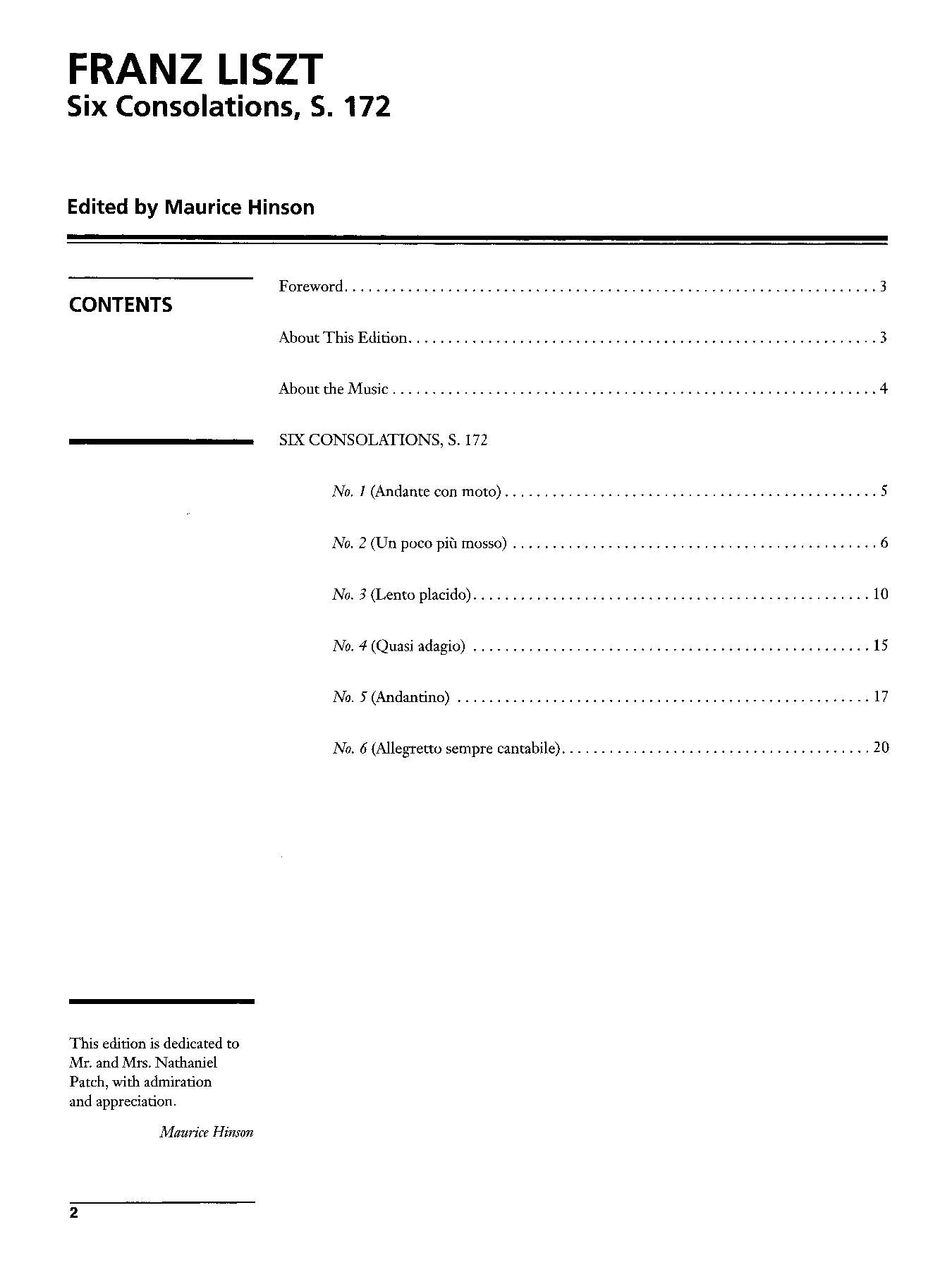 Liszt: Six Consolations