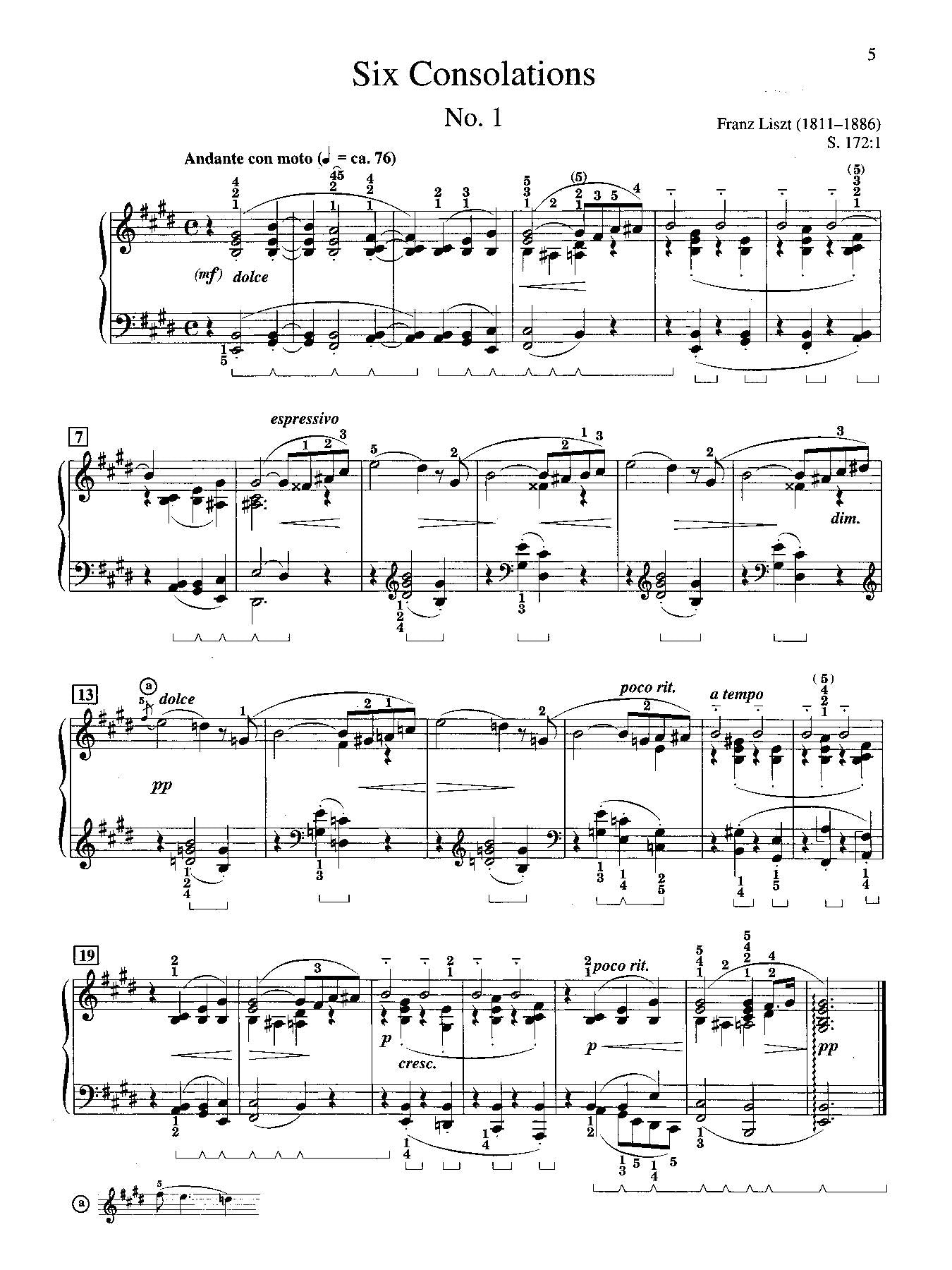 Liszt: Six Consolations