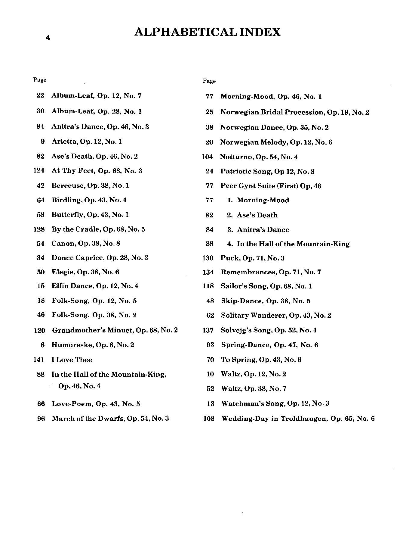 Grieg: Selected Works for the Piano