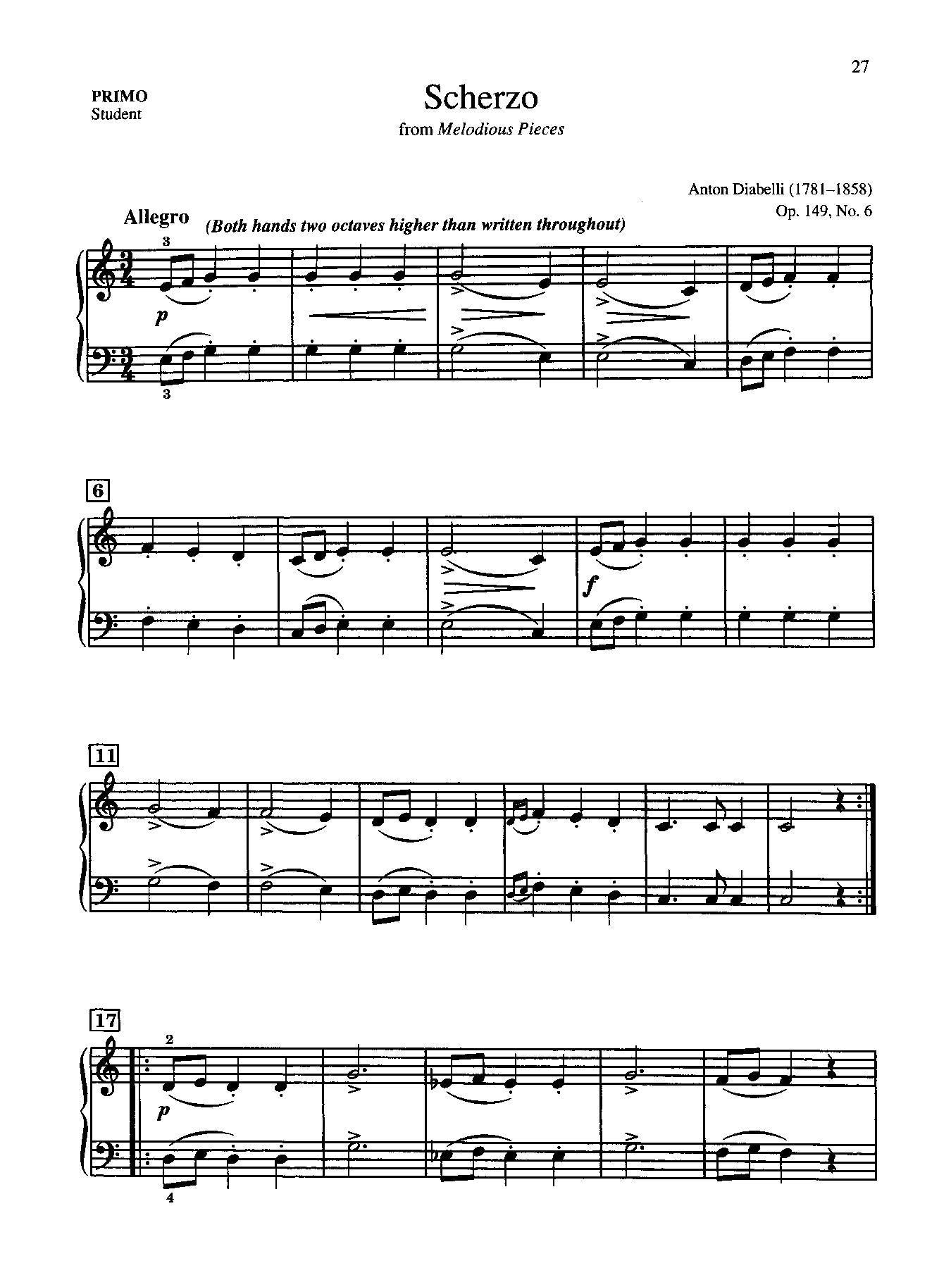 Easy Classical Piano Duets for Teacher and Student, Book 1