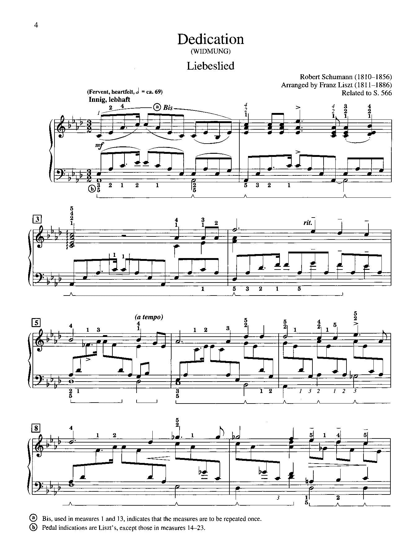 Schumann-Liszt: Dedication (Widmung)