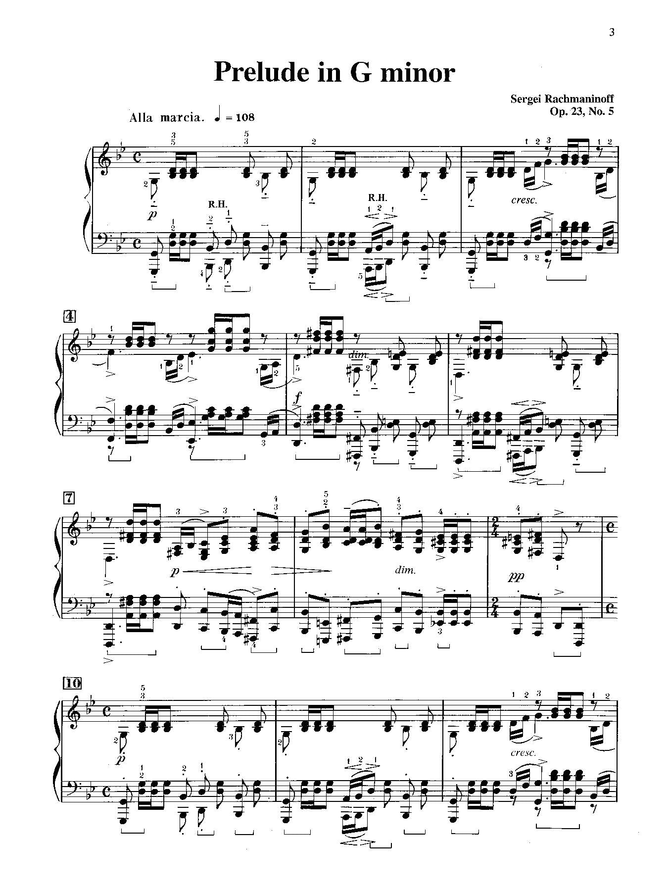Rachmaninoff: Prelude in G Minor, Opus 23, No. 5