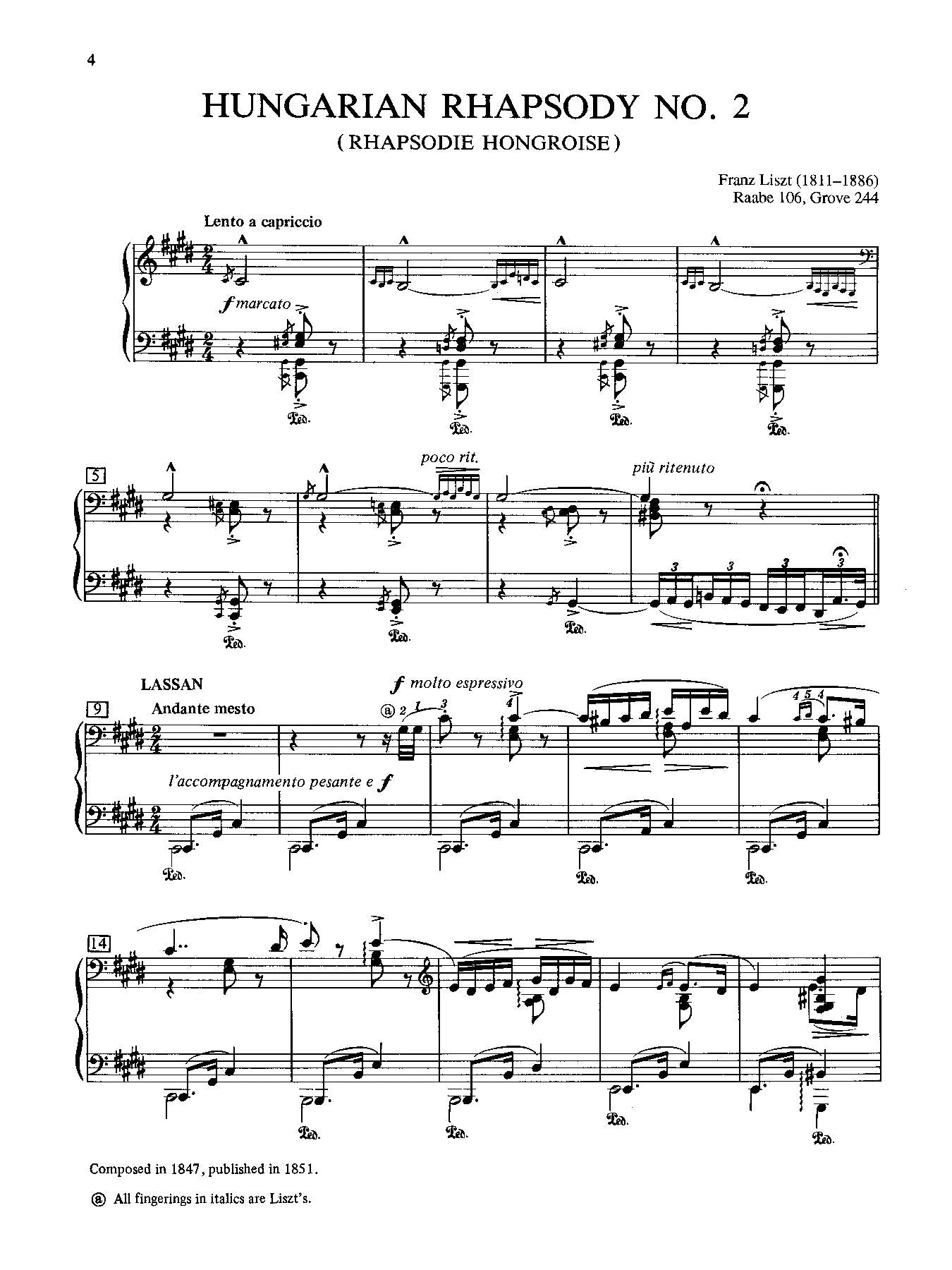 Liszt: Hungarian Rhapsody, No. 2