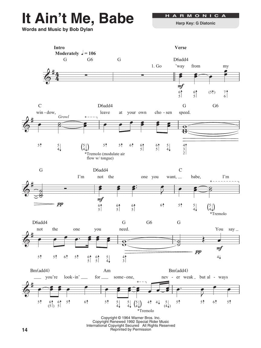 Bob Dylan, Harmonica Play-Along Volume 12