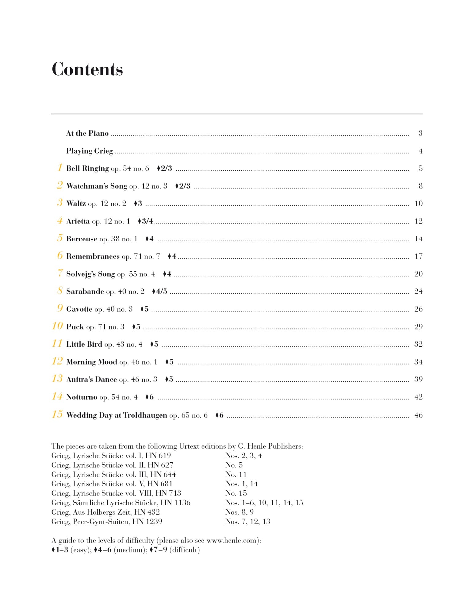 Grieg At the Piano - 15 Well-known Original Pieces