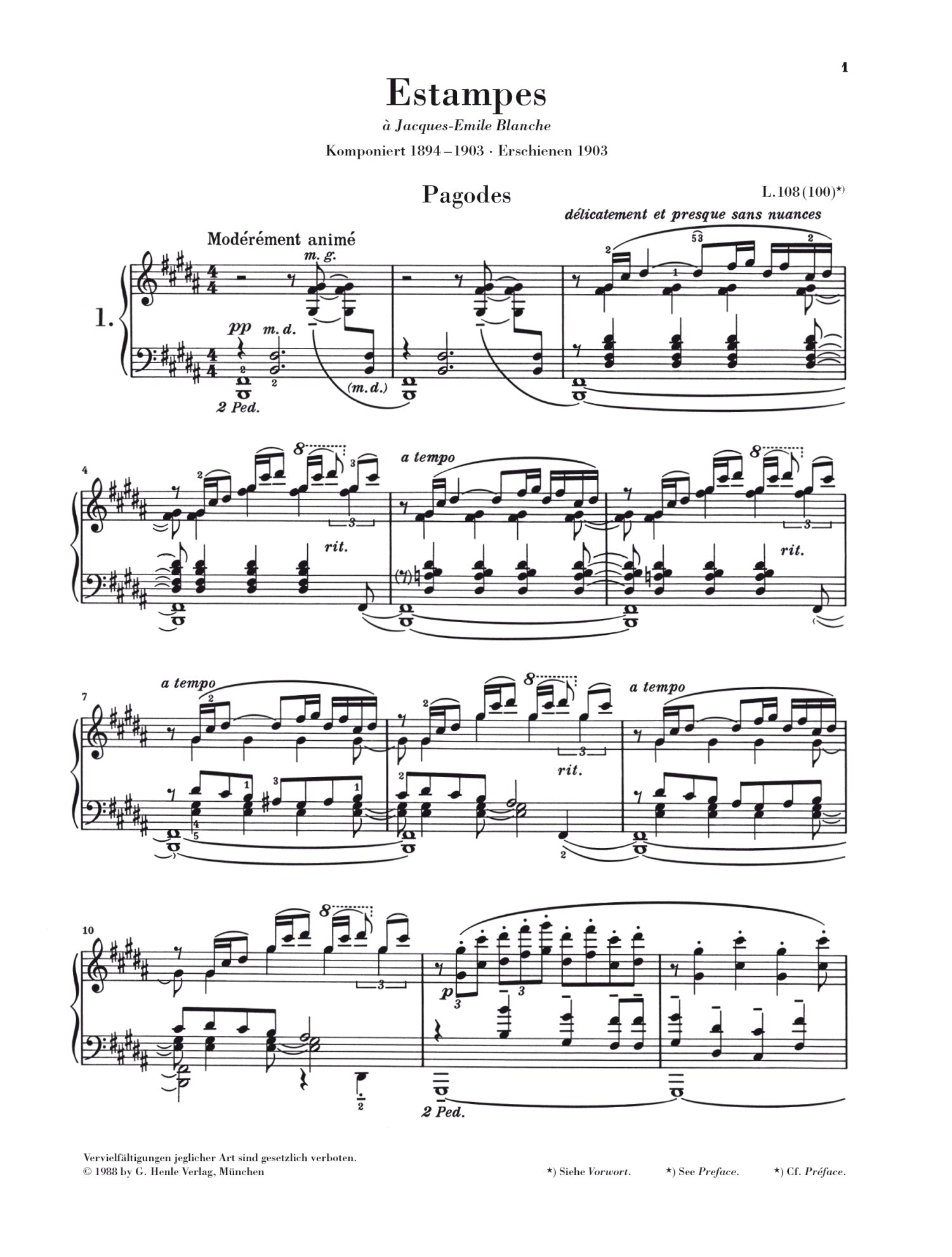 Debussy: Estampes for Piano Solo