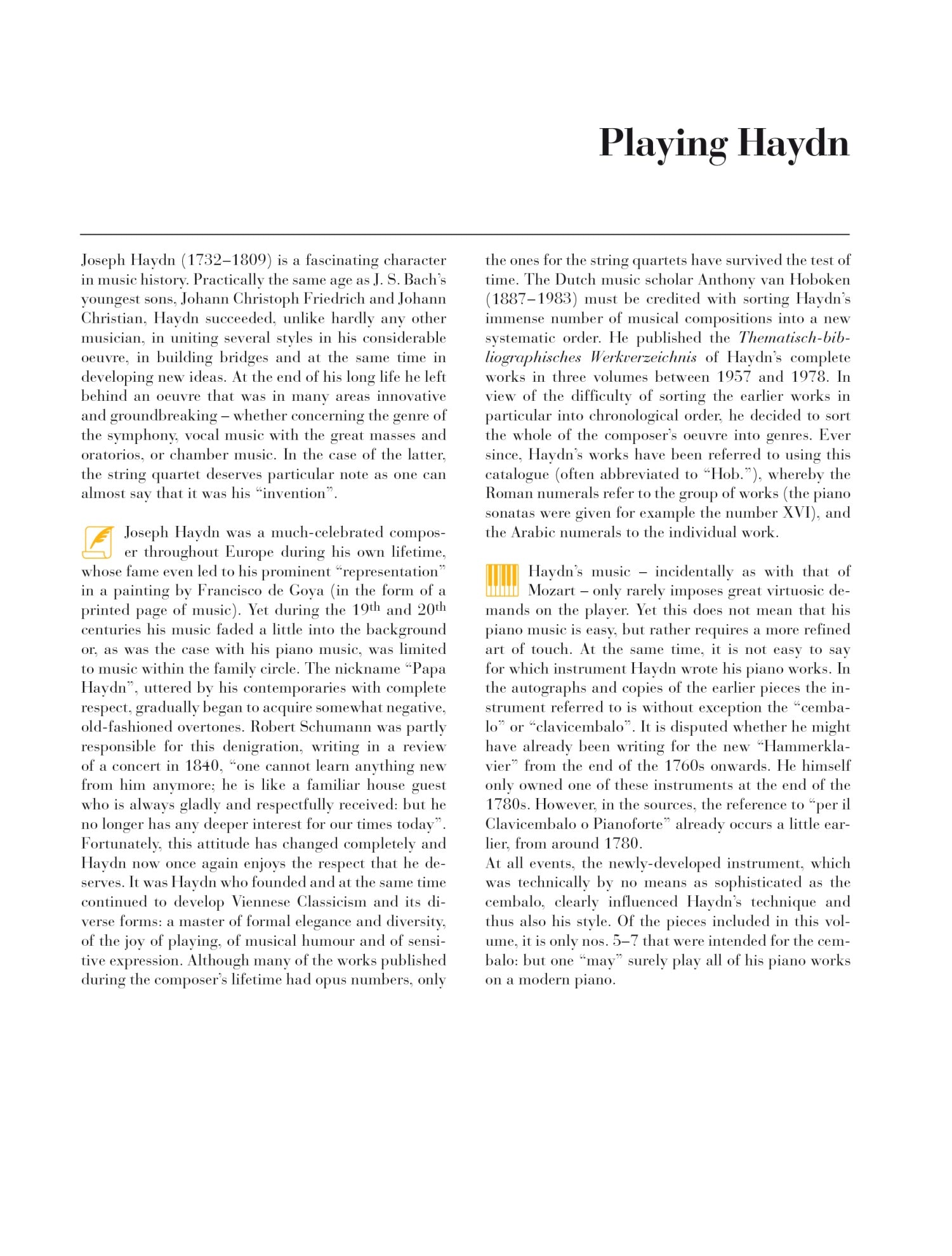 Haydn at the Piano - 8 Well-known Original Pieces