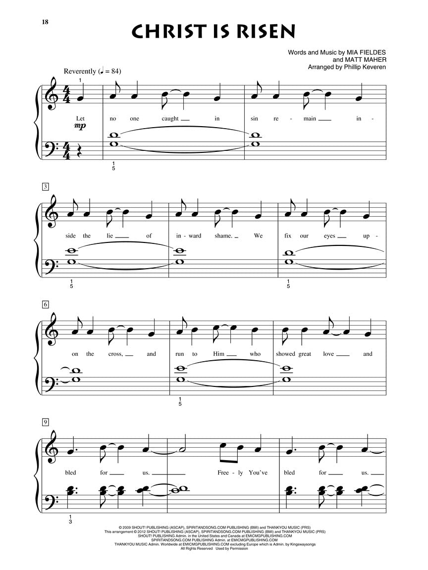 Everlasting God for Beginner Piano arr. Phillip Keveren