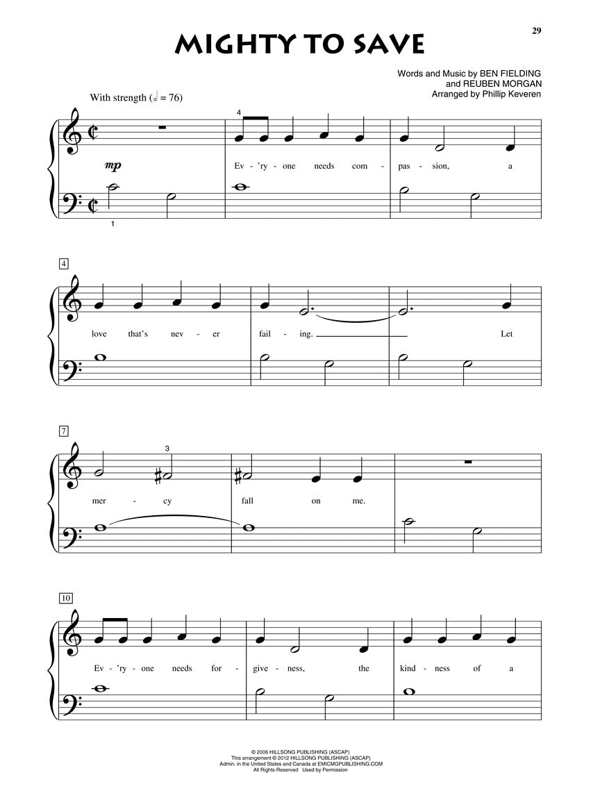 Everlasting God for Beginner Piano arr. Phillip Keveren