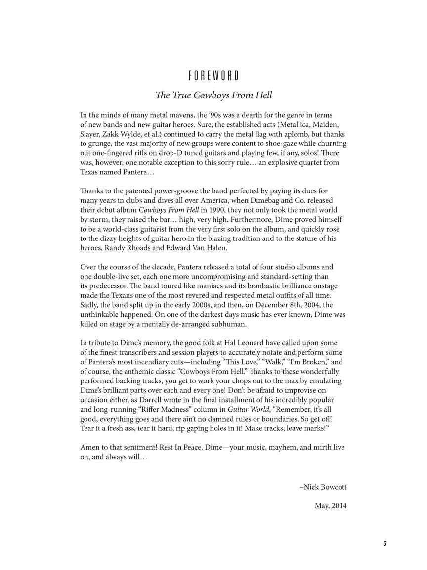 Pantera Guitar Play-Along