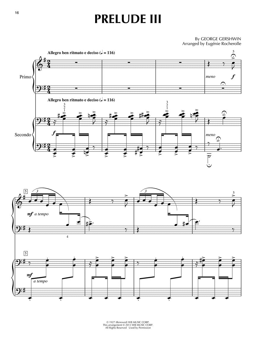 Gershwin: Three Preludes - arr. Rocherolle