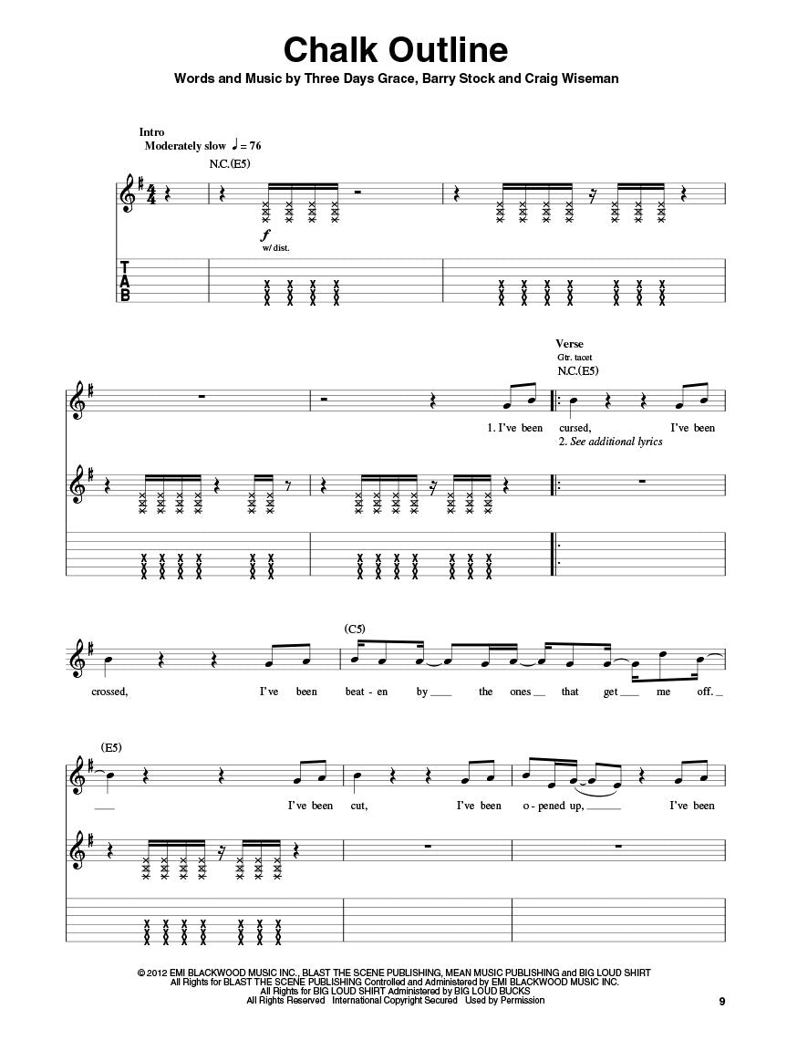 Three Days Grace Guitar Play-Along