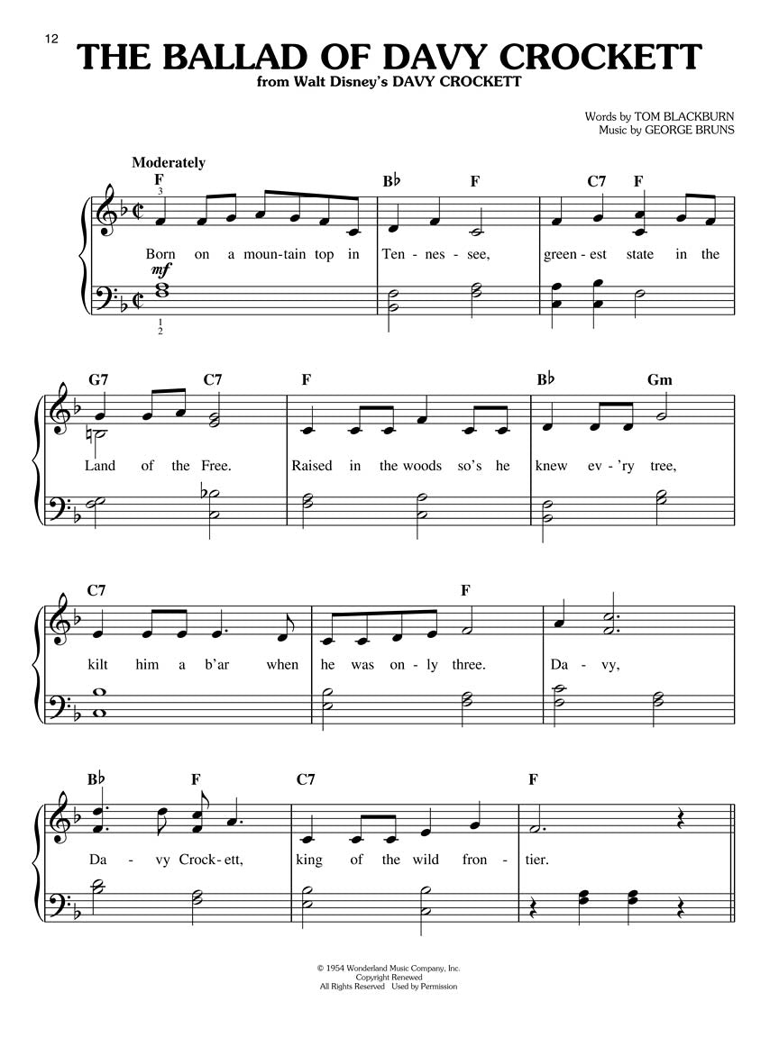 The Disney Collection for Easy Piano