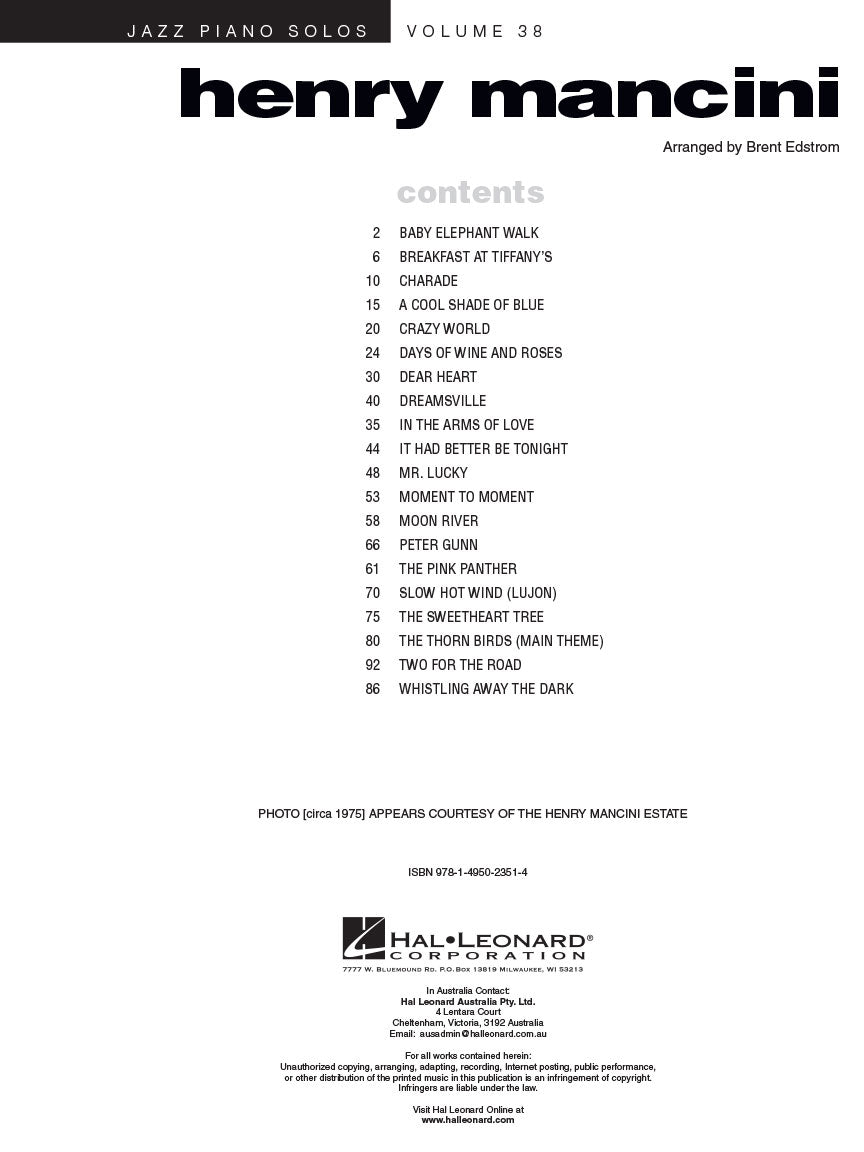 Henry Mancini - Jazz Piano Solos