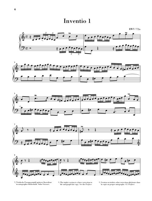 Bach: Two Part Inventions BWV 772-786 (No Fingering) Piano Solo