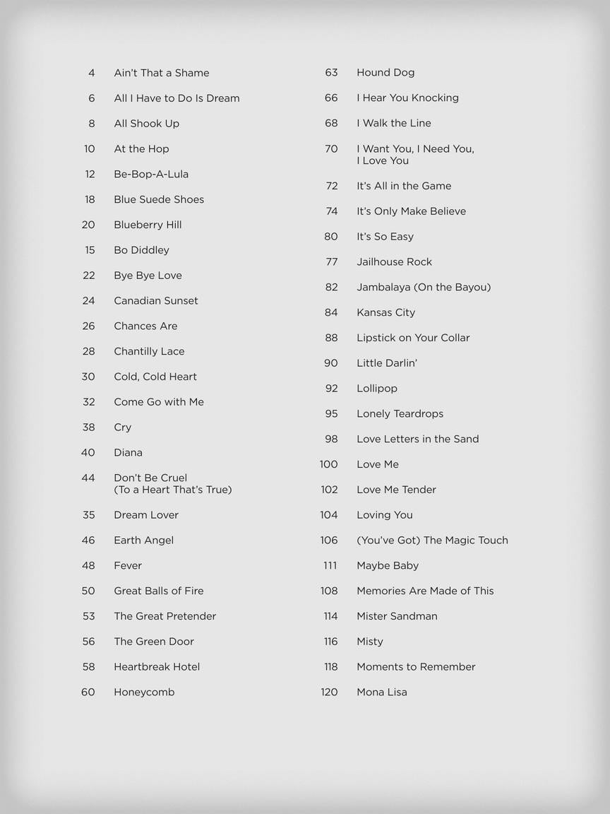 E-Z Play Piano 365, Songs of the 1950s