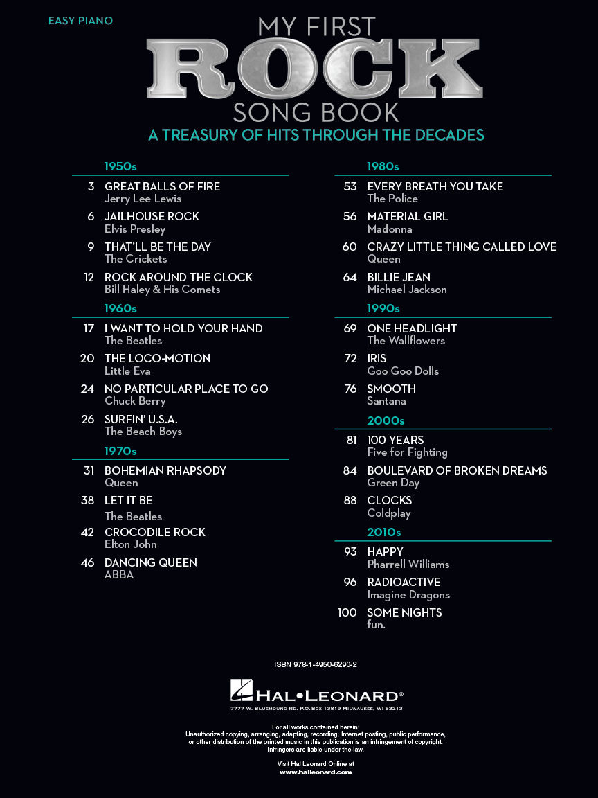 My First Rock Songbook for Easy Piano