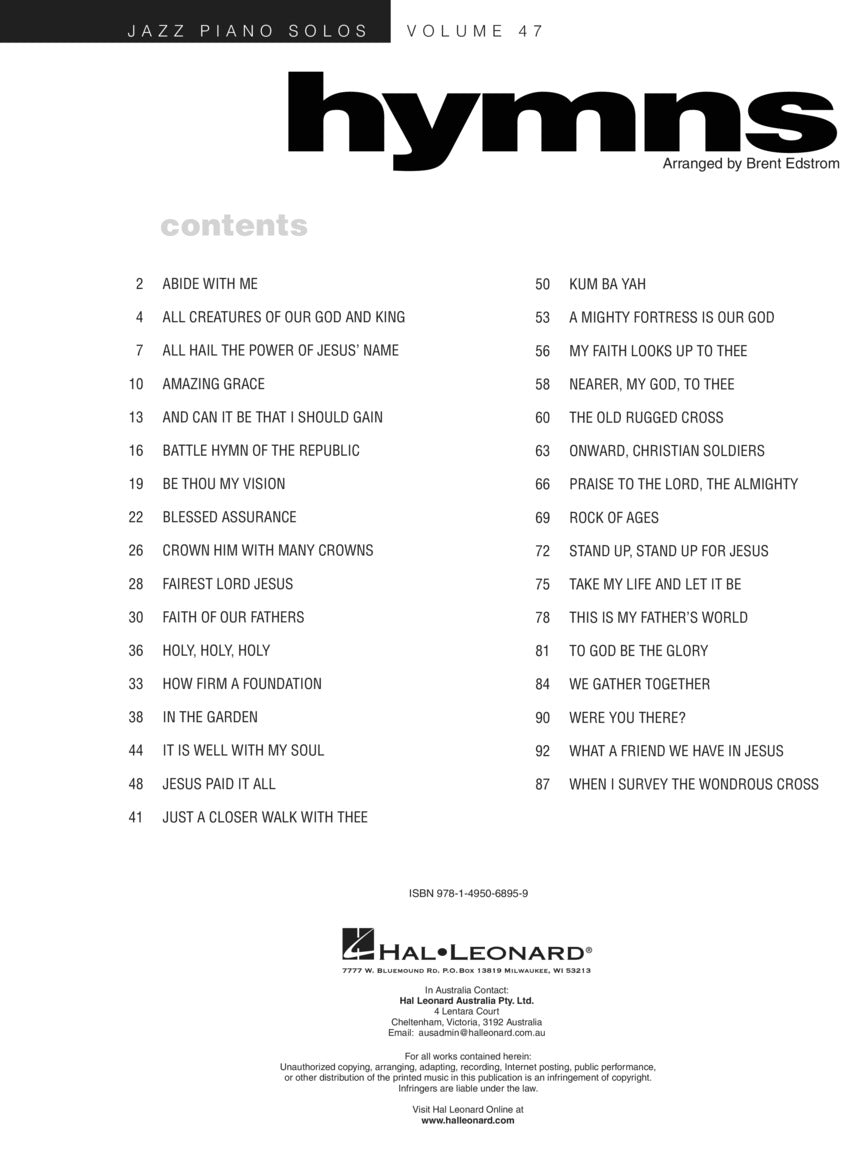 Hymns - Jazz Piano Solos