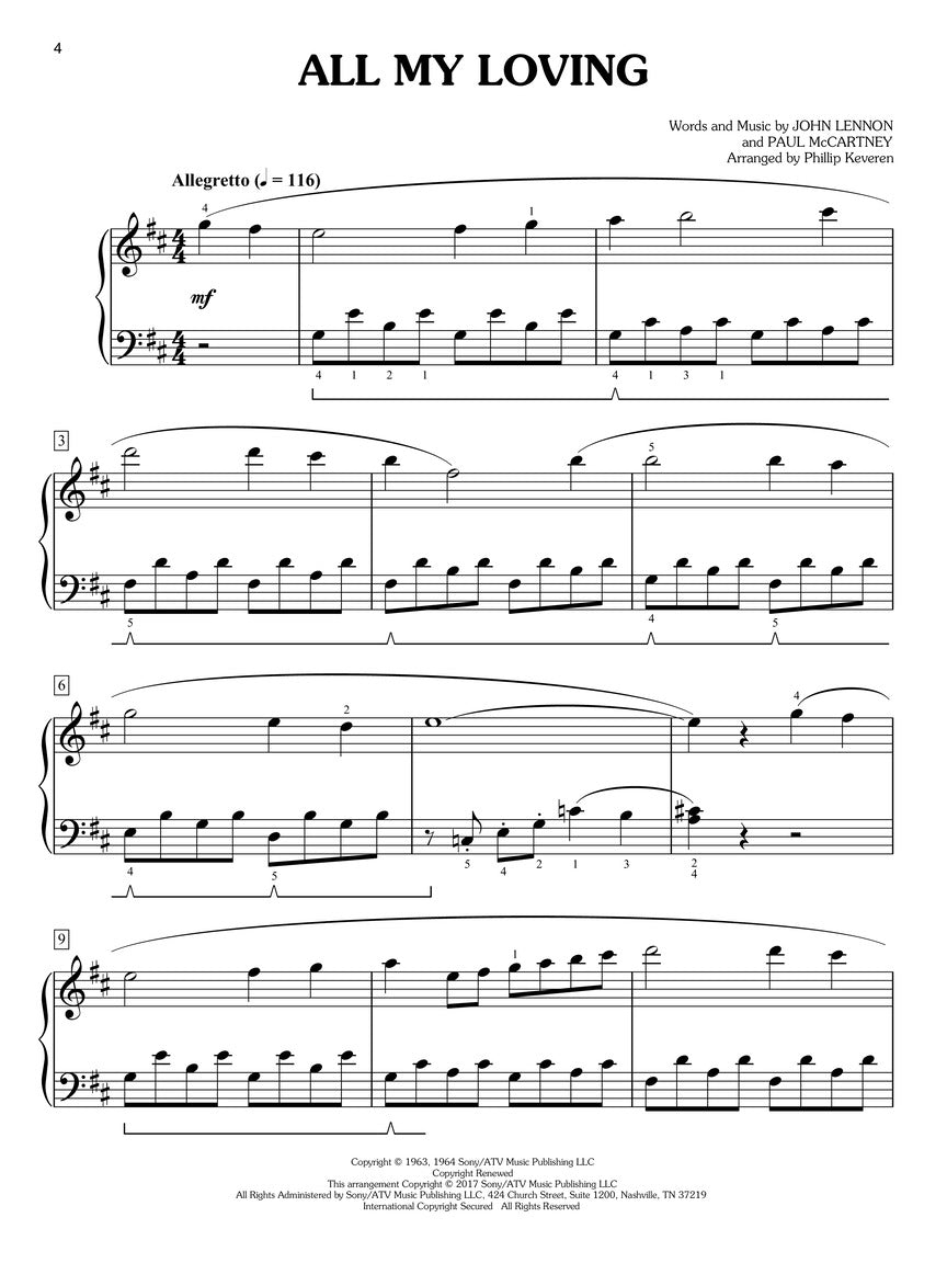 The Beatles for Easy Classical Piano arr. Phillip Keveren