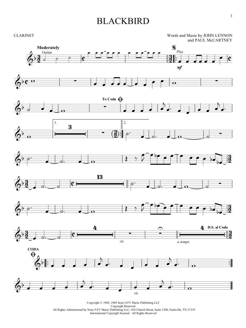 The Beatles - Instrumental Play-Along for Clarinet