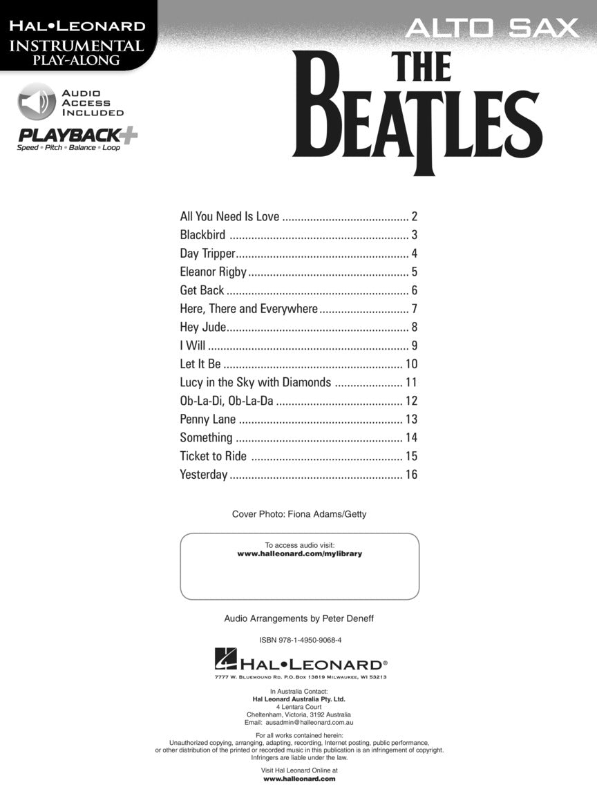 The Beatles - Instrumental Play-Along for Alto Sax