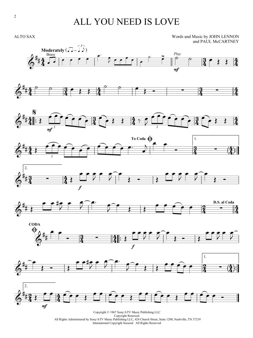 The Beatles - Instrumental Play-Along for Alto Sax