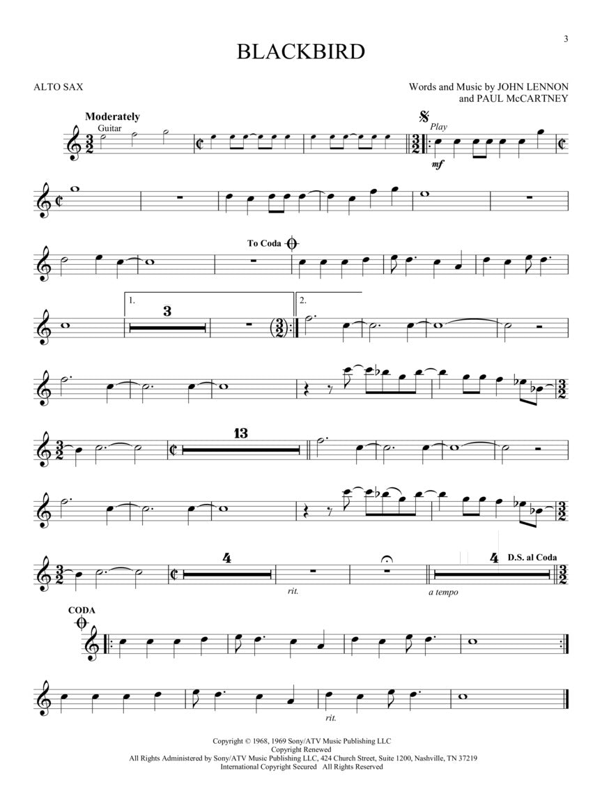 The Beatles - Instrumental Play-Along for Alto Sax