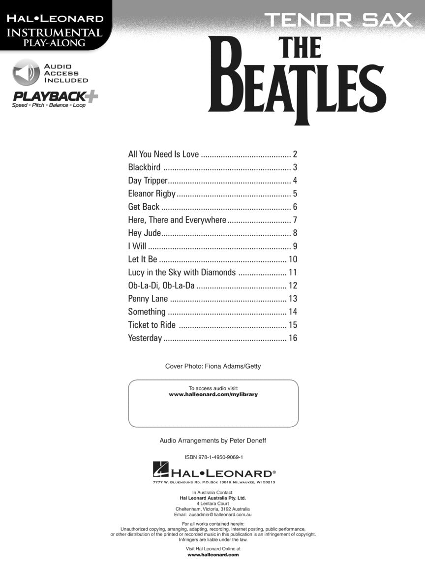 The Beatles - Instrumental Play-Along for Tenor Sax