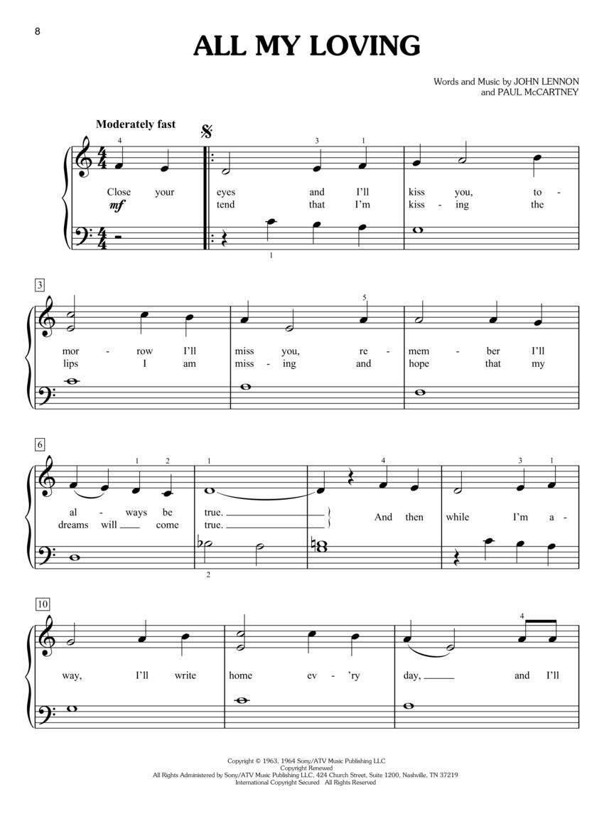 The Beatles for Kids, Easy Piano