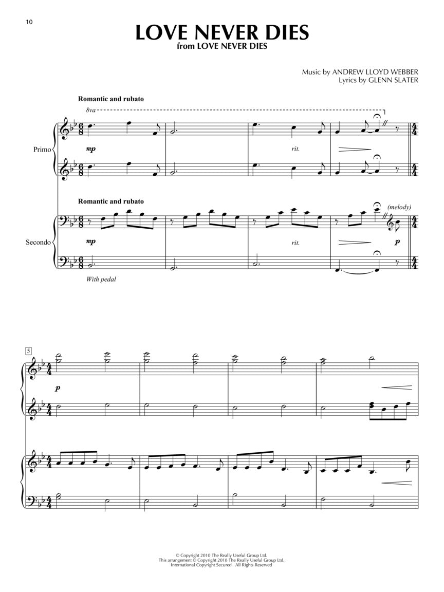 Andrew Lloyd Webber Favorites for Piano Duet