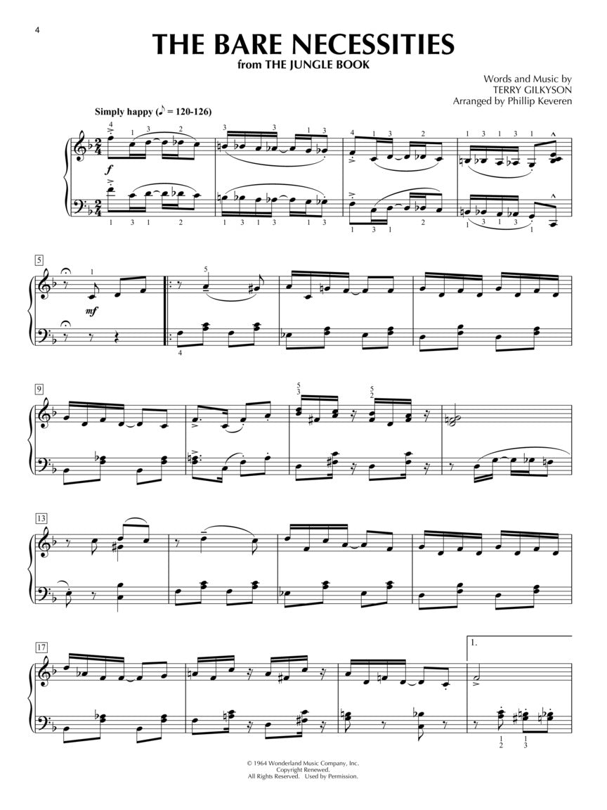 Disney Songs for Ragtime Piano arr. Phillip Keveren
