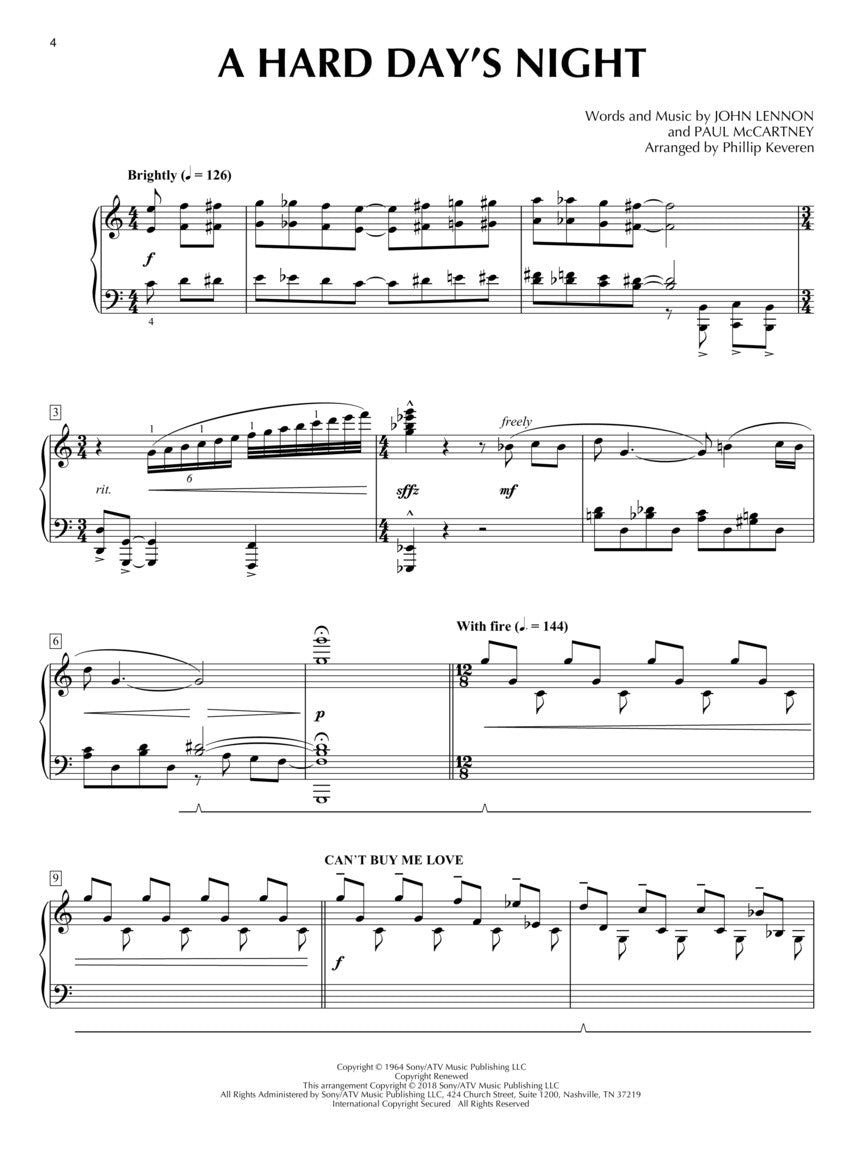 The Beatles, Recital Suites for Pianoforte arr. Phillip Keveren