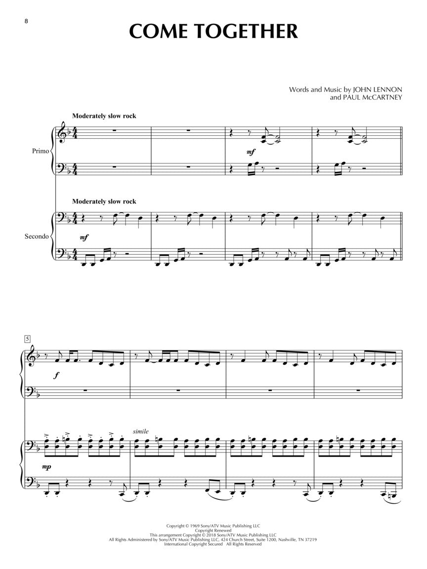 The Beatles for Piano Duet (Intermediate)