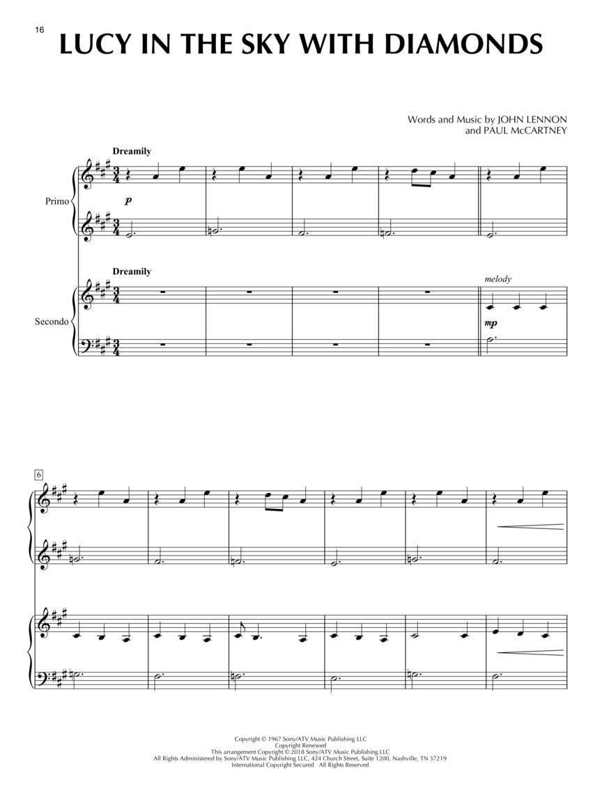 The Beatles for Piano Duet (Intermediate)